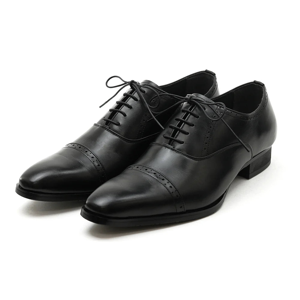 205 Dress Shoes Straight Tip Medallion Black