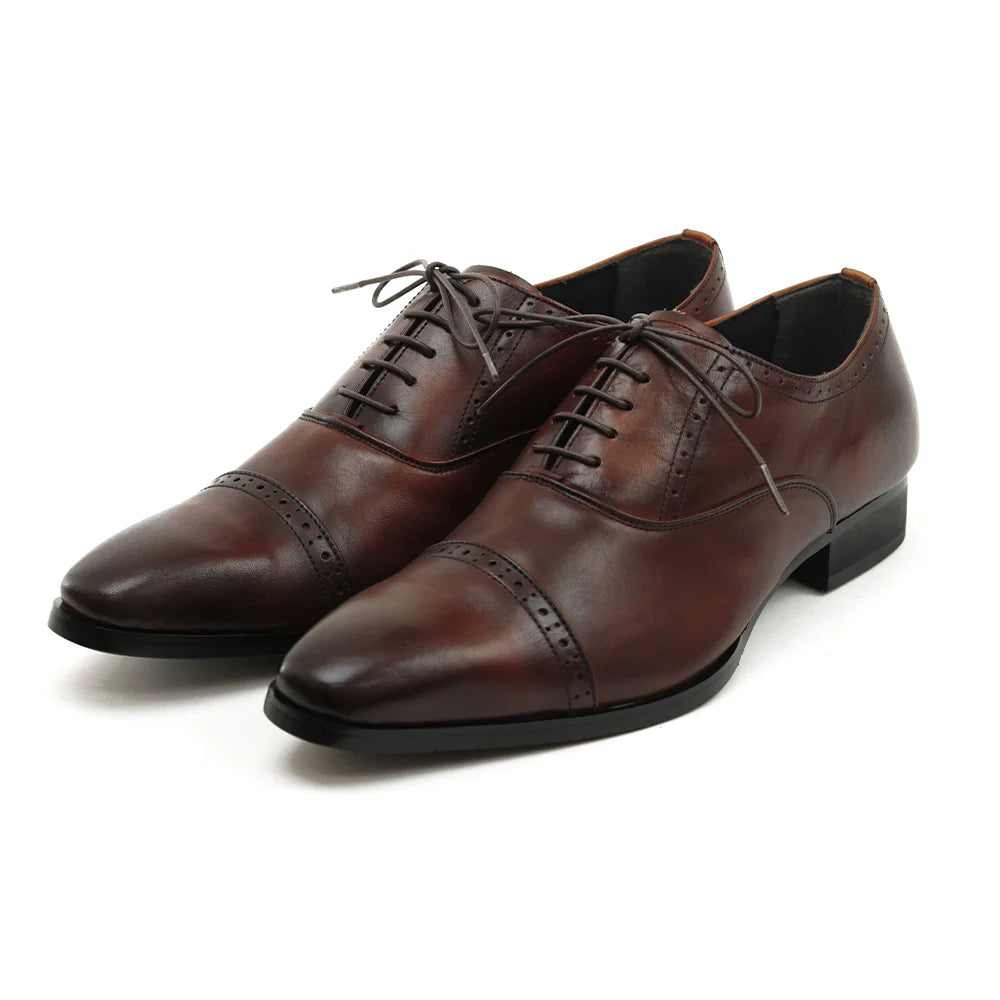 205 Dress Shoes Straight Tip Medallion Dark Brown