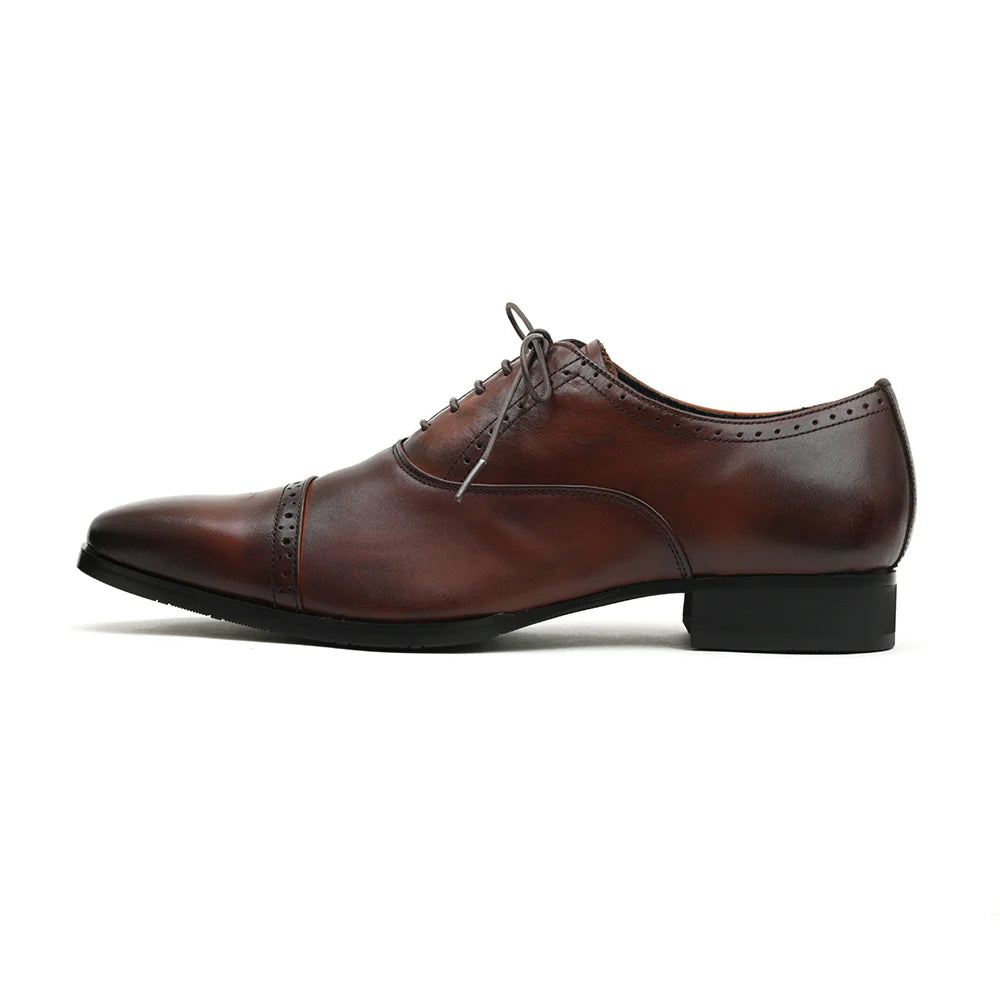 205 Dress Shoes Straight Tip Medallion Dark Brown