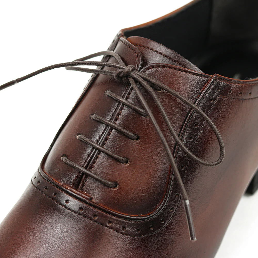 602 Dress Shoes Medallion Dark Brown