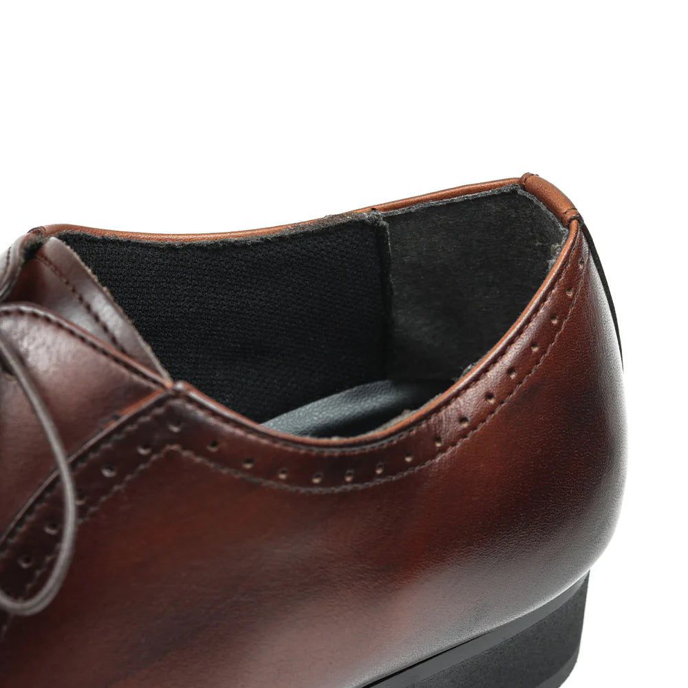 602 Dress Shoes Medallion Dark Brown